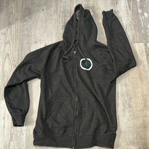 Full Zip hoodie, dark grey.